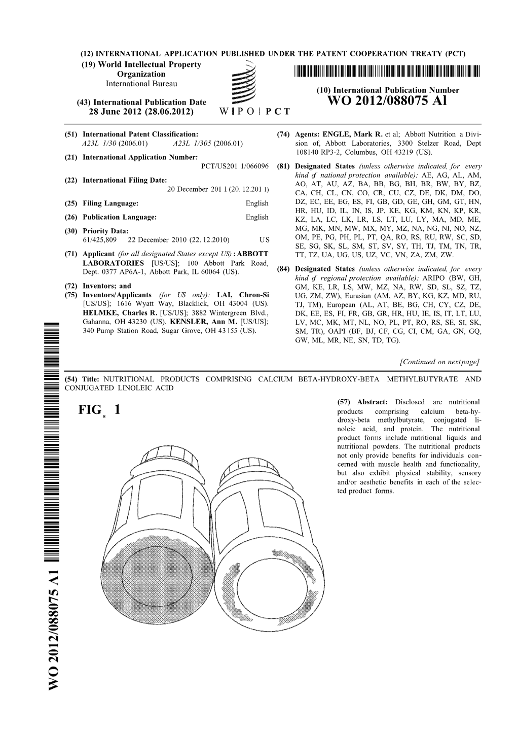 WO 2012/088075 Al 28 June 2012 (28.06.2012) W P O P C T