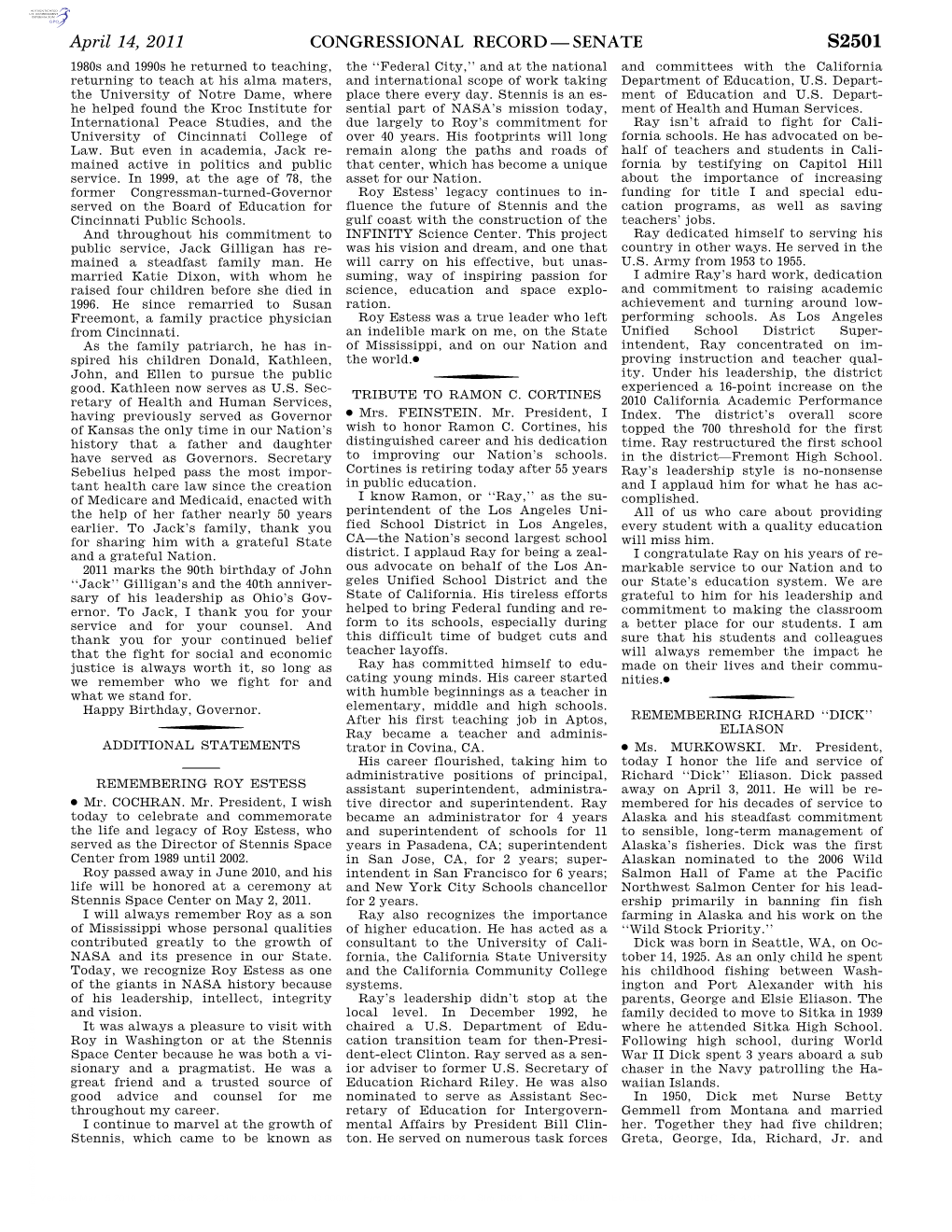 Congressional Record—Senate S2501