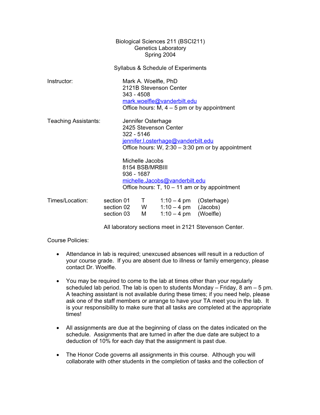 Biological Sciences 211 (BSCI211)