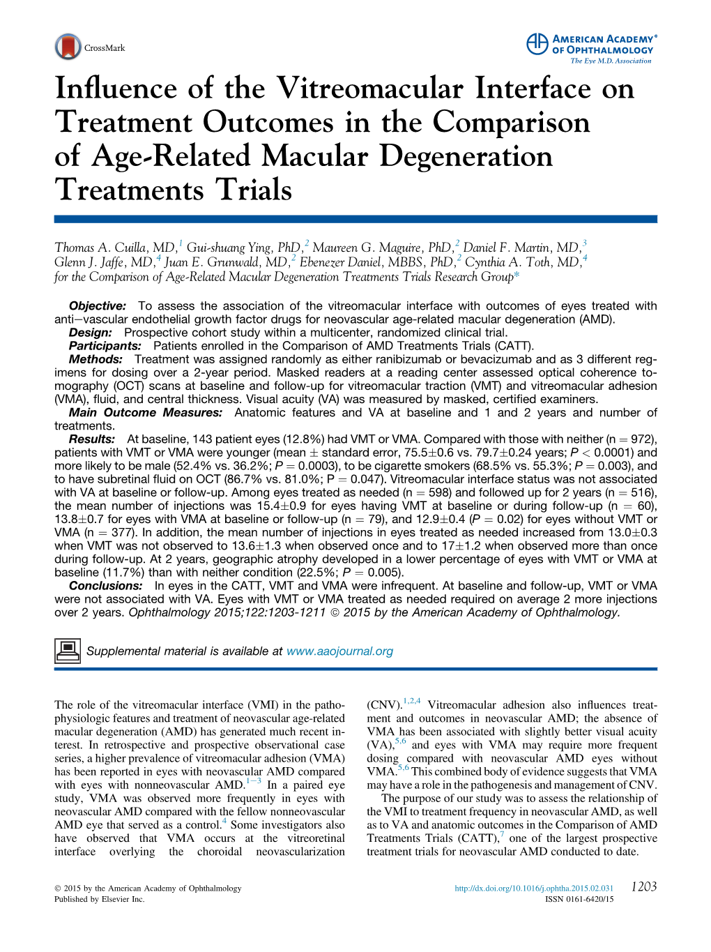 Age-Related Macular Degeneration Treatments Trials