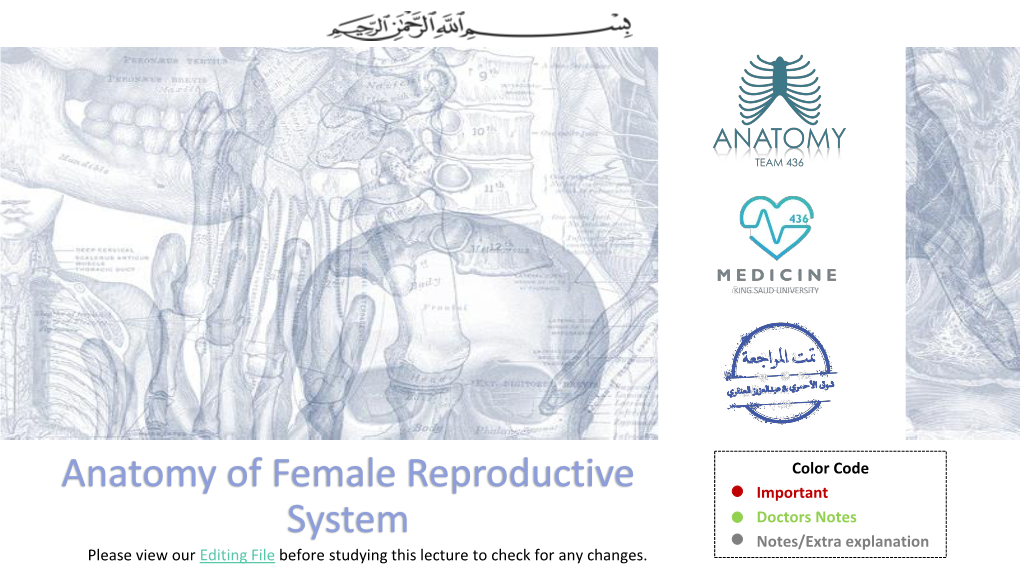 Anatomy of Female Reproductive System