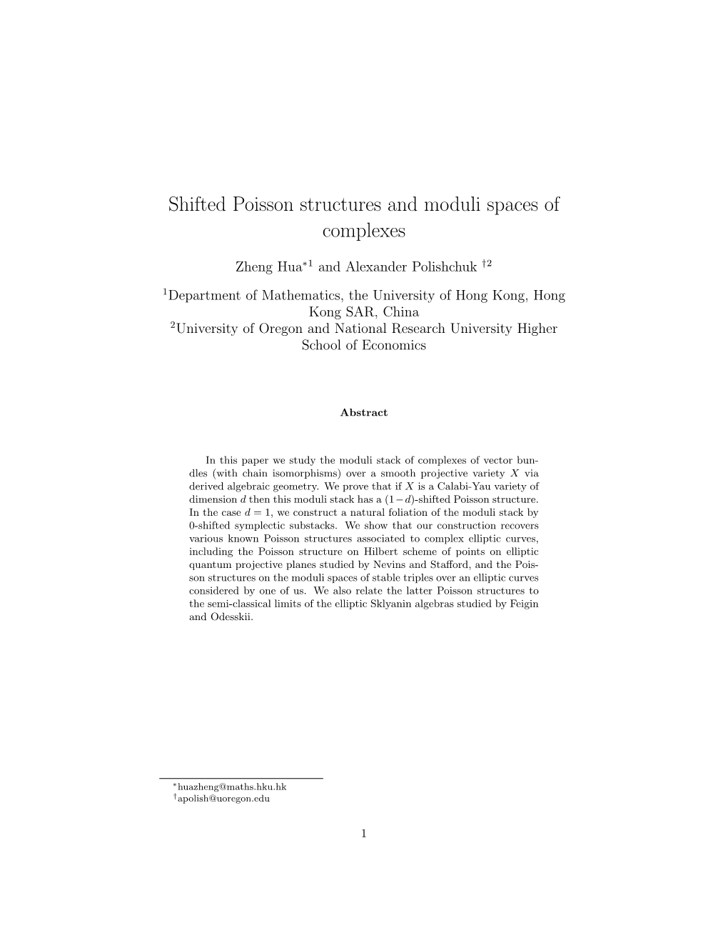 Shifted Poisson Structures and Moduli Spaces of Complexes