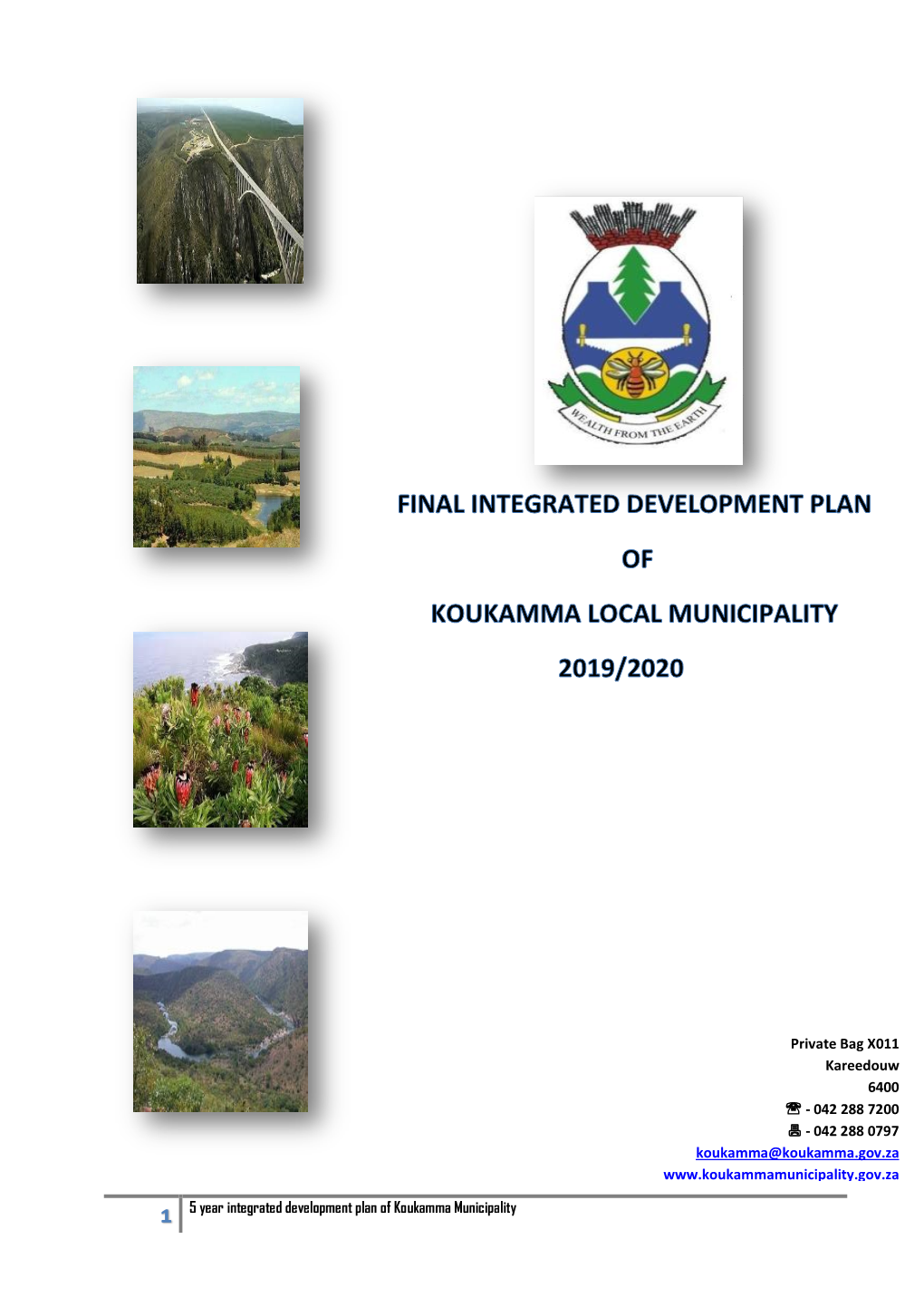 5 Year Integrated Development Plan of Koukamma Municipality