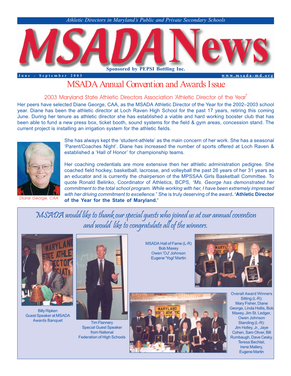 MSADA Annual Convention and Awards Issue