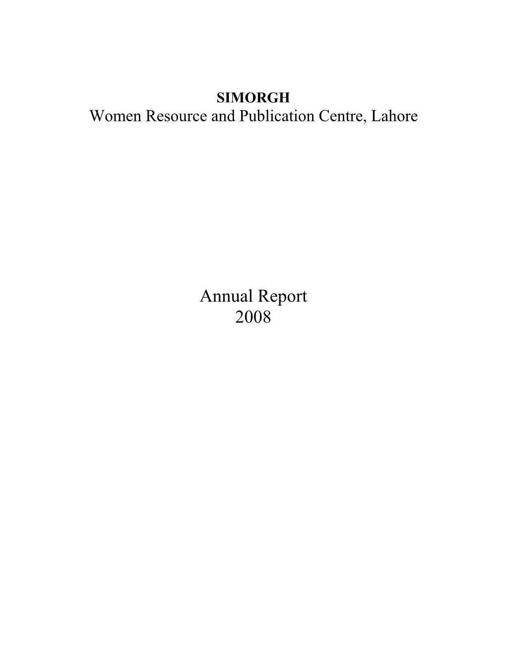 Simorgh Annual Report 2008