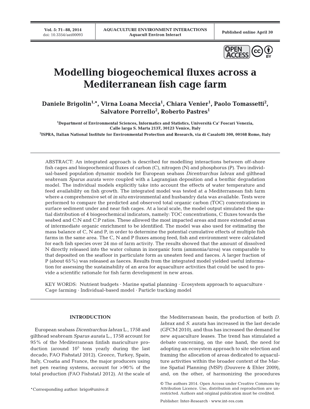 Modelling Biogeochemical Fluxes Across a Mediterranean Fish Cage Farm