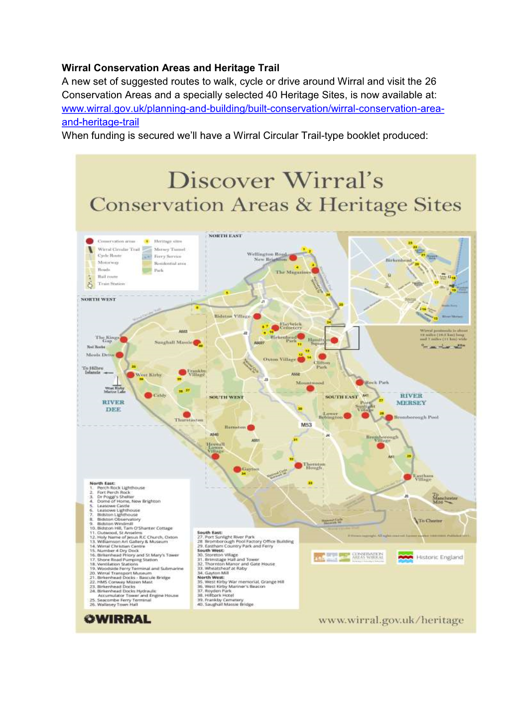 Wirral Conservation Areas and Heritage Trail a New Set of Suggested Routes to Walk, Cycle Or Drive Around Wirral and Visit the 2