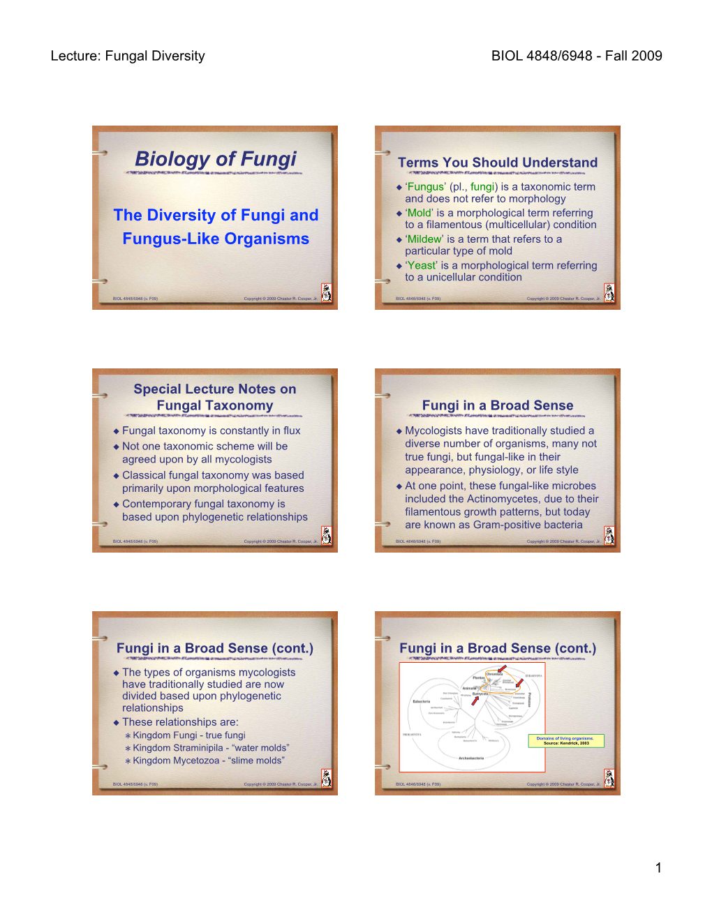 Fungal Biology Lecture 2A (F09)