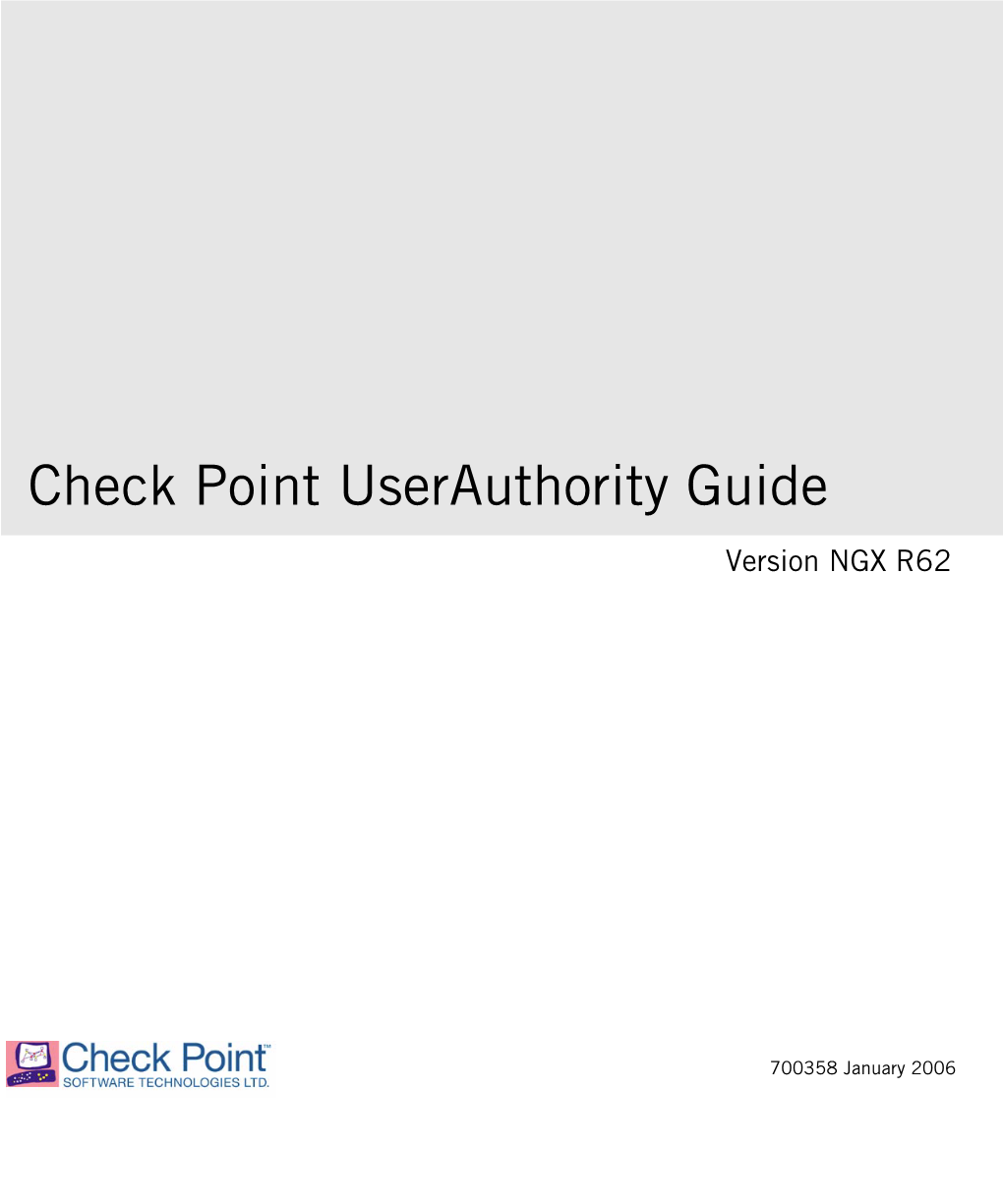 Check Point Userauthority Guide