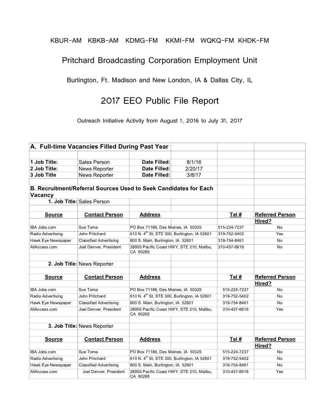2017 EEO Public File Report
