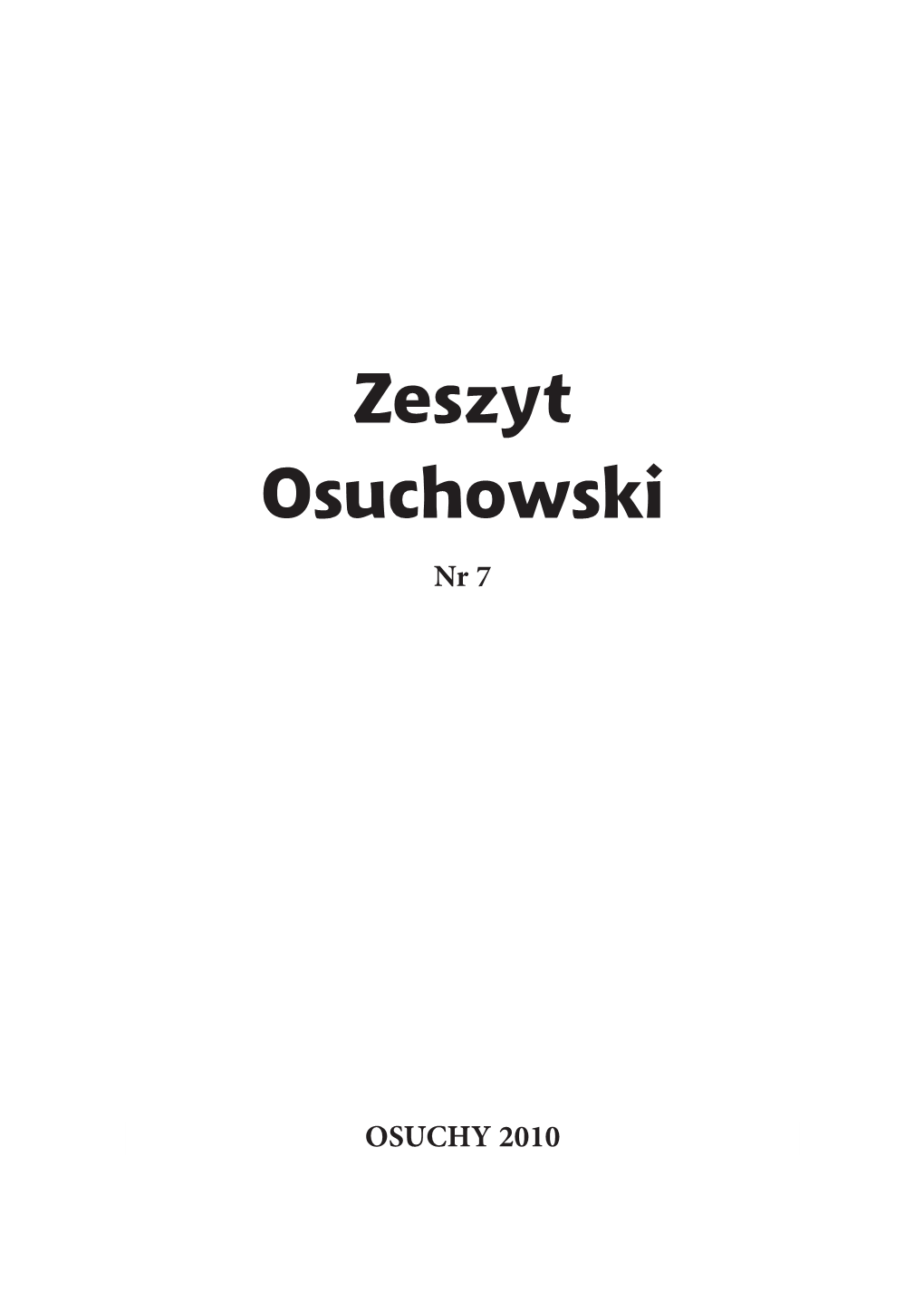 Zeszyt Osuchowski