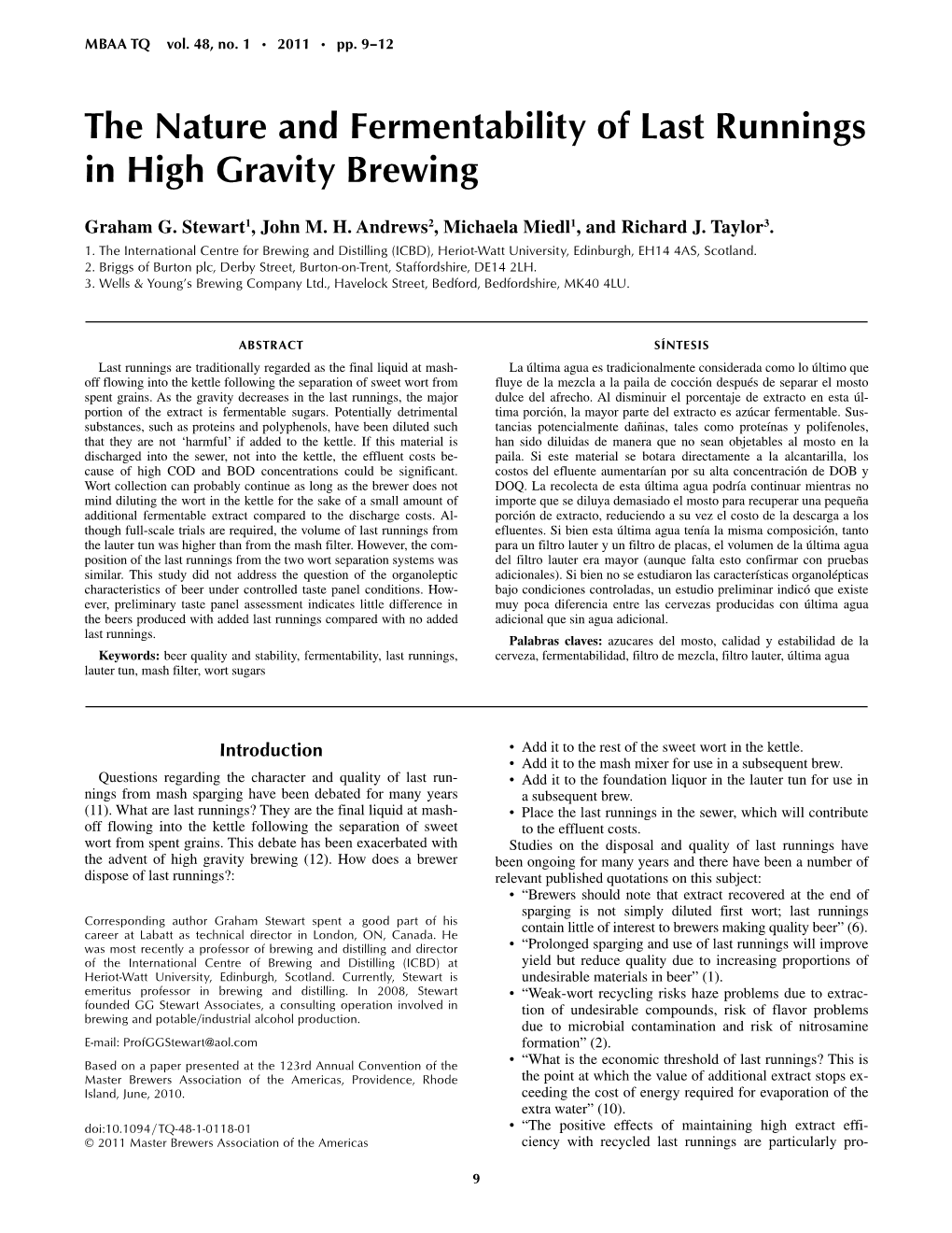 The Nature and Fermentability of Last Runnings in High Gravity Brewing