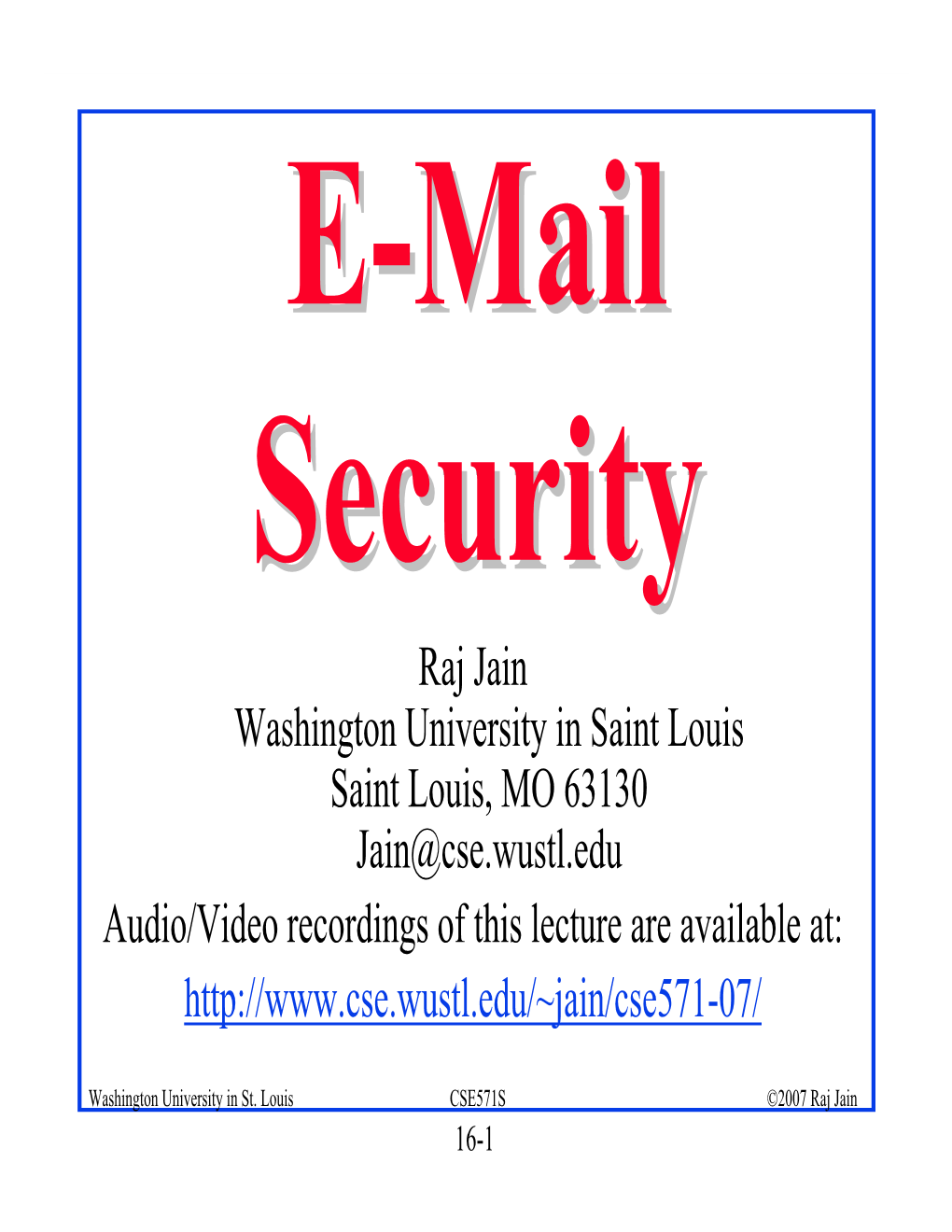 E-Mail Security