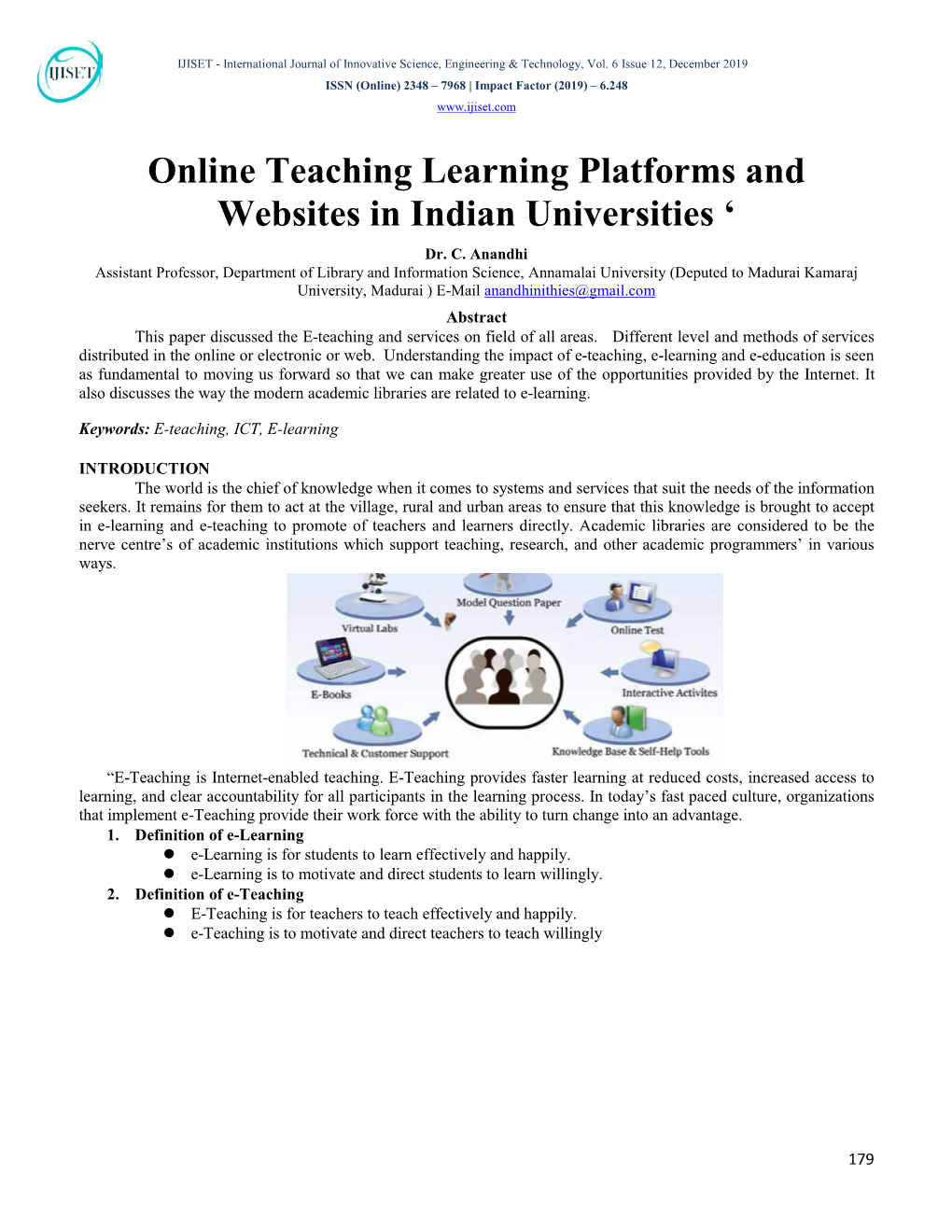 Online Teaching Learning Platforms and Websites in Indian Universities ‘
