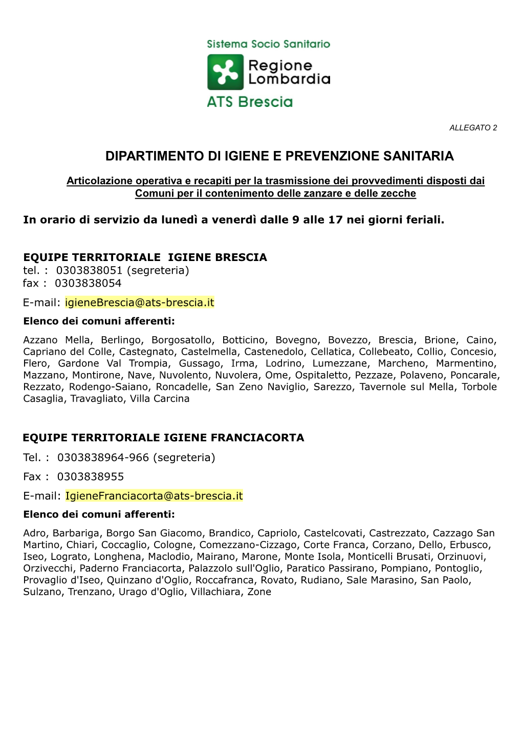 Dipartimento Di Igiene E Prevenzione Sanitaria