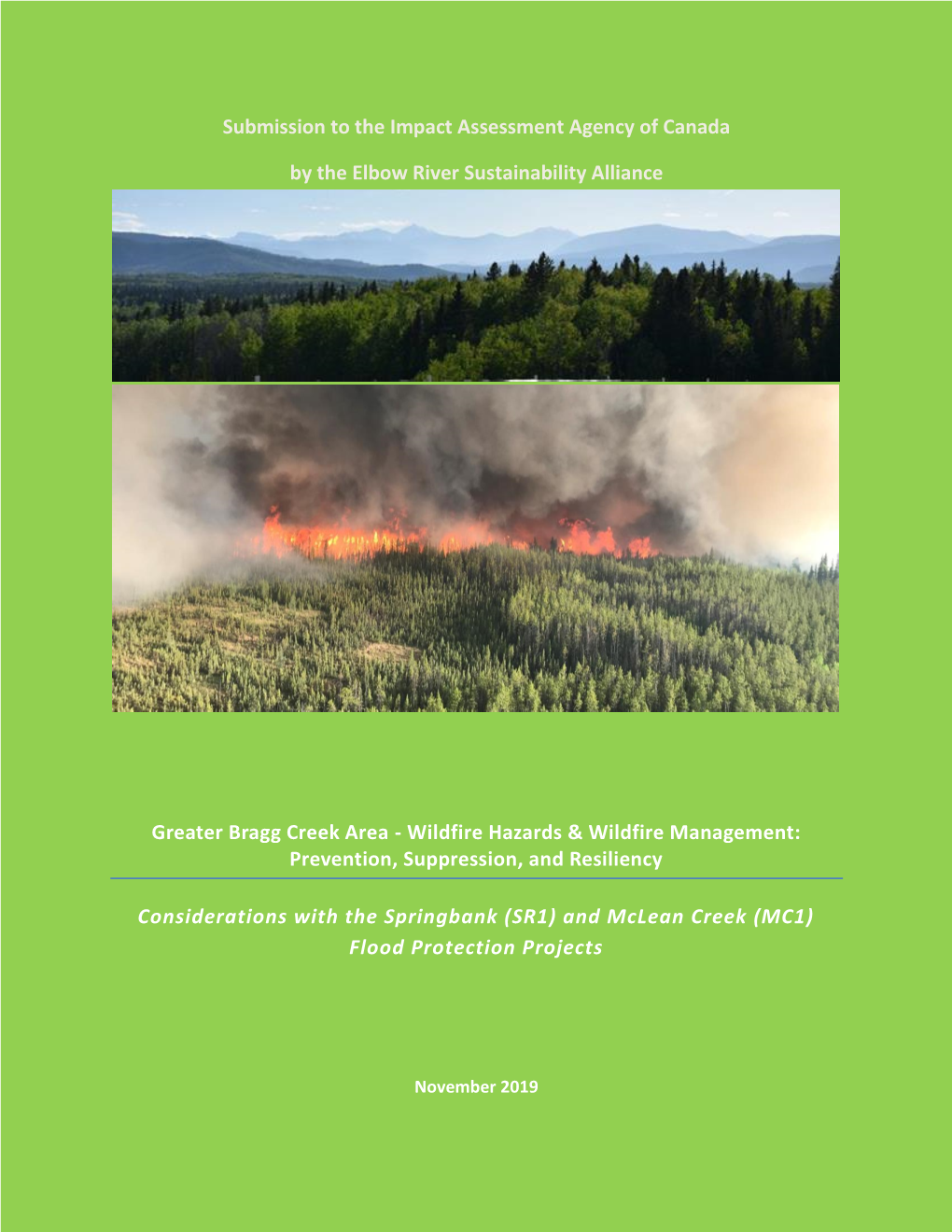 Greater Bragg Creek Area - Wildfire Hazards & Wildfire Management: Prevention, Suppression, and Resiliency