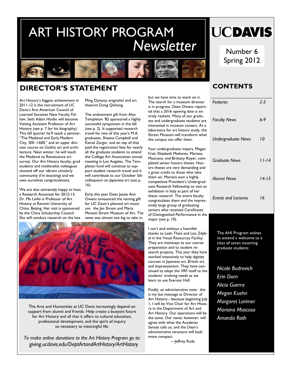 Newsletter Spring 2009 Numbernumber 3 6 Spring 2012