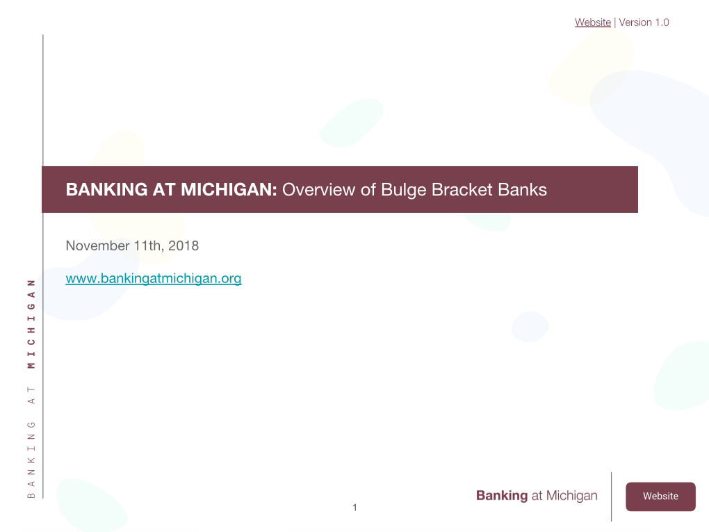 Overview of Bulge Bracket Banks