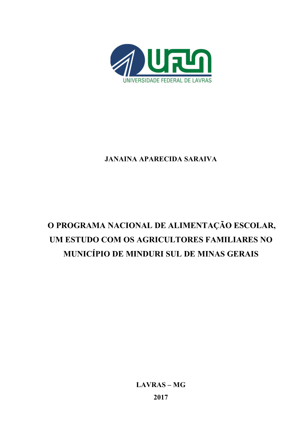 DISSERTAÇÃO O Programa Nacional De Alimentação Escolar