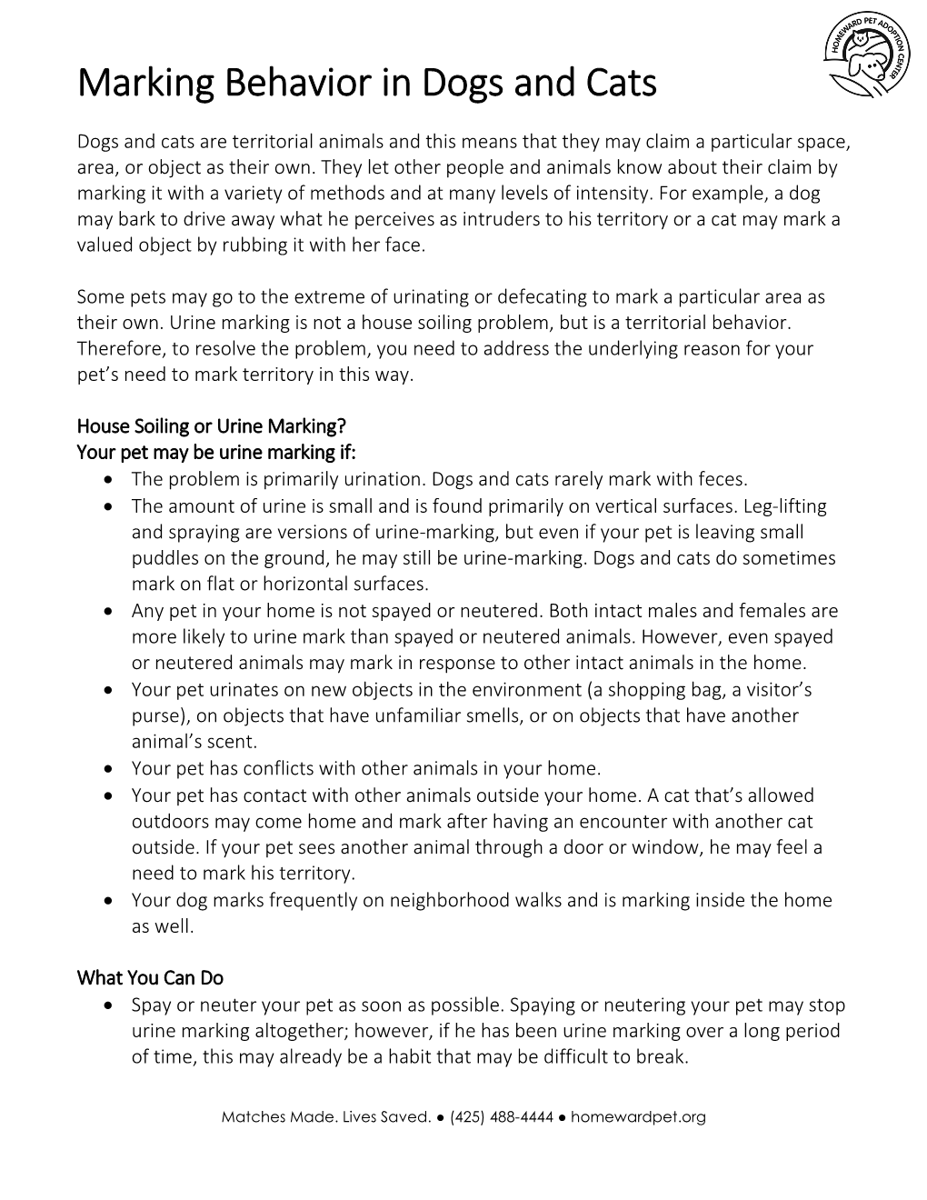 Territorial Marking Behavior in Dogs and Cats