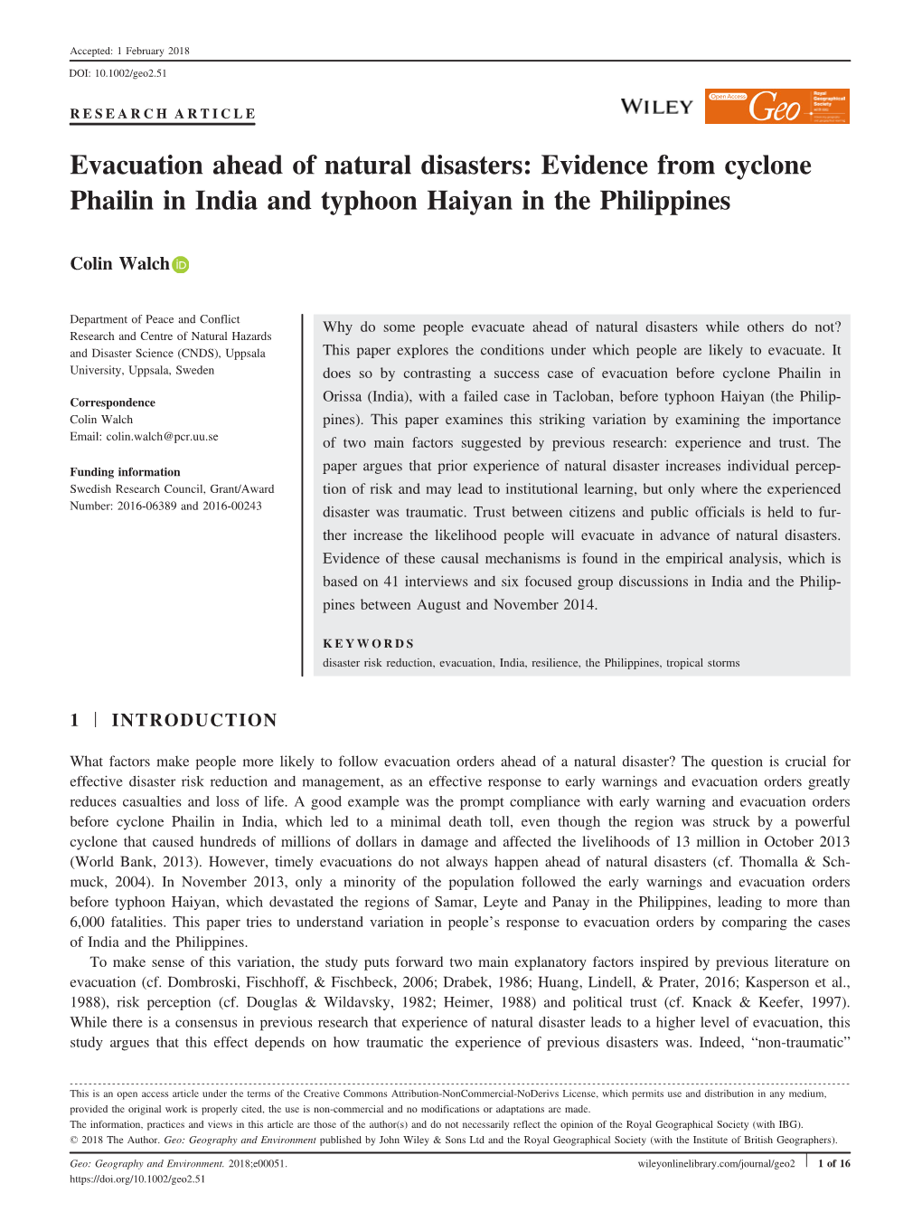 Evacuation Ahead of Natural Disasters: Evidence from Cyclone Phailin in India and Typhoon Haiyan in the Philippines