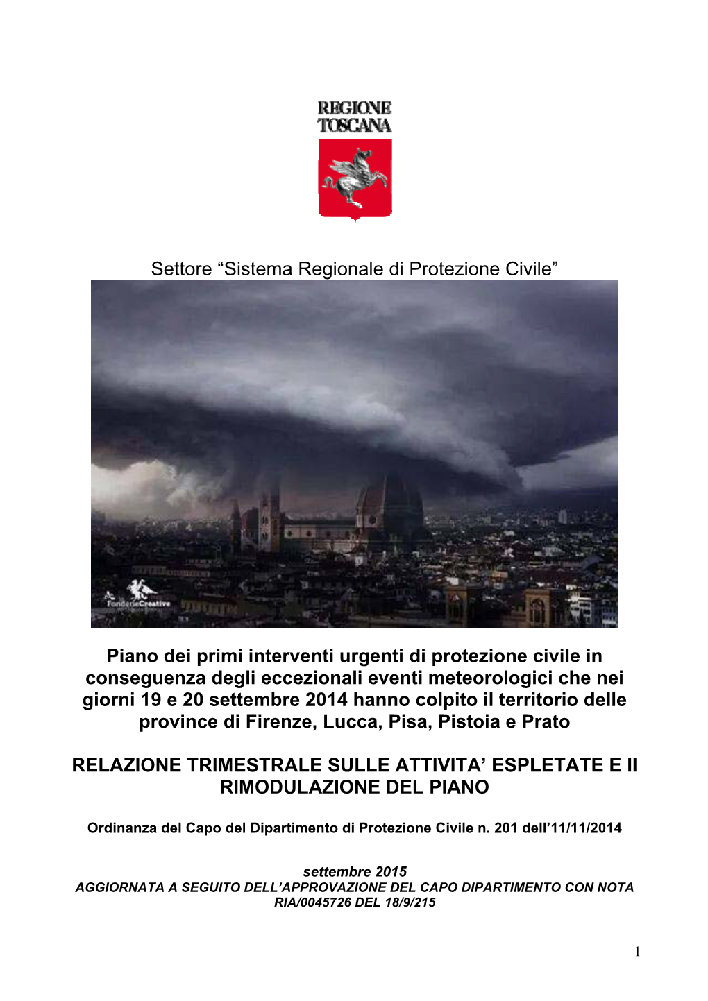 Sistema Regionale Di Protezione Civile”