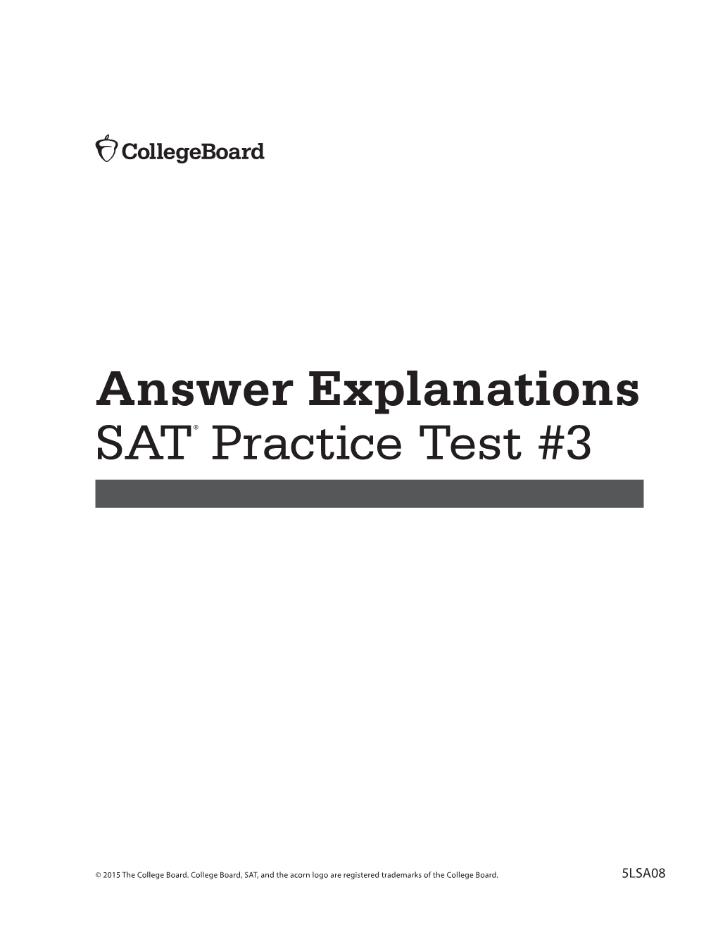 Answer Explanations SAT® Practice Test #3