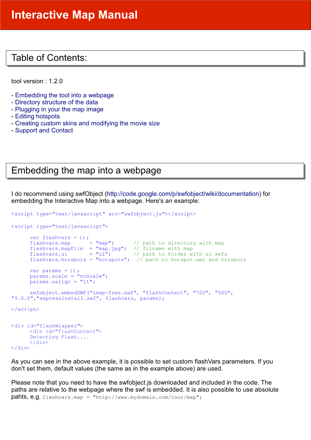 Interactive Map Manual