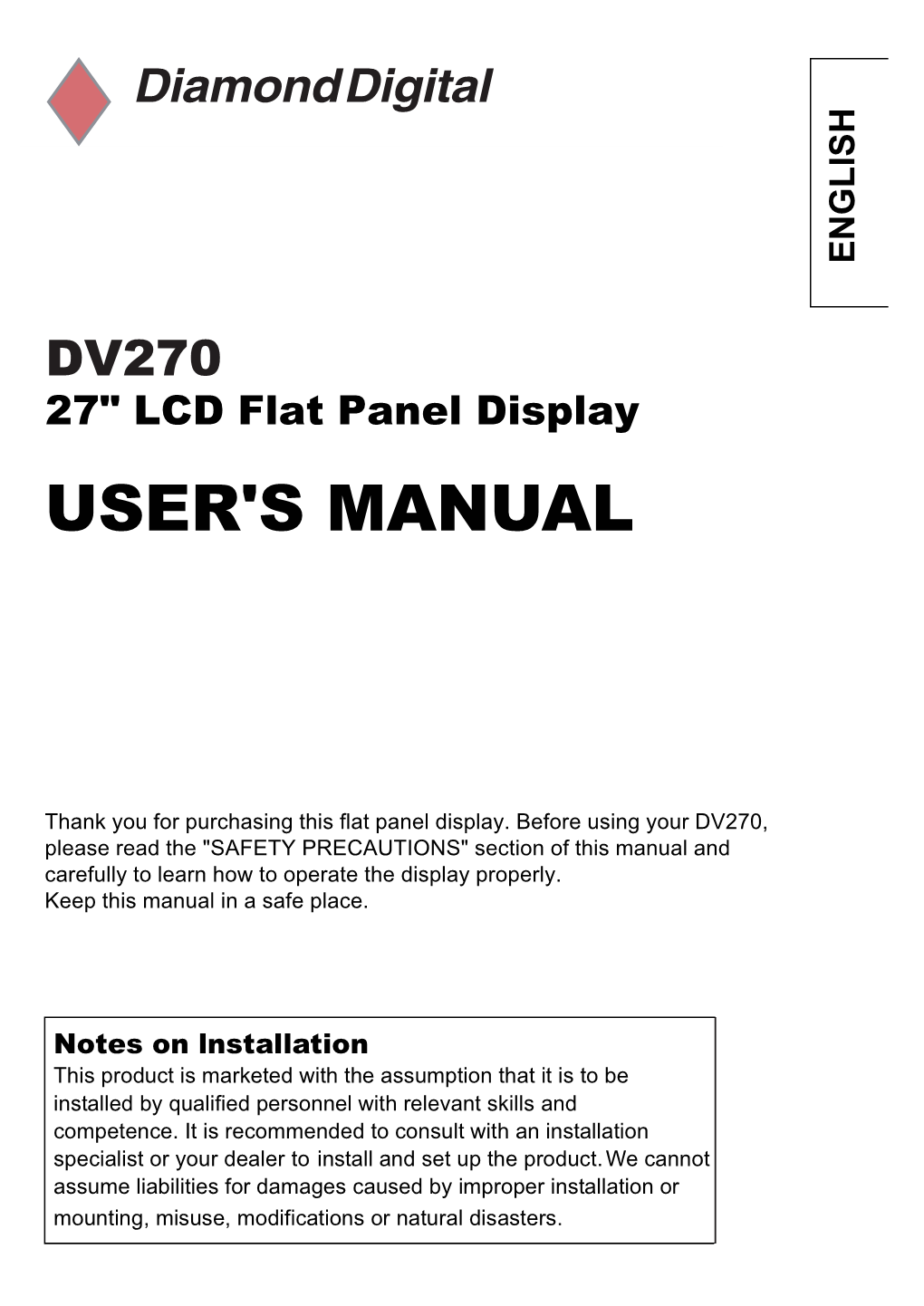 Diamond Digital DV270 User's Manual