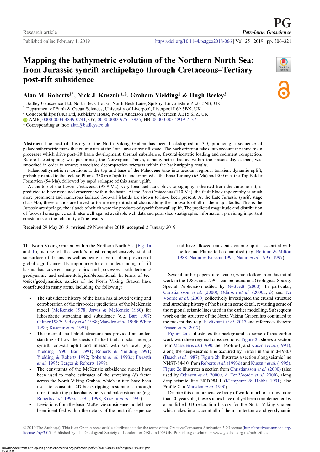 Mapping the Bathymetric Evolution of the Northern North Sea: from Jurassic Synrift Archipelago Through Cretaceous–Tertiary Post-Rift Subsidence