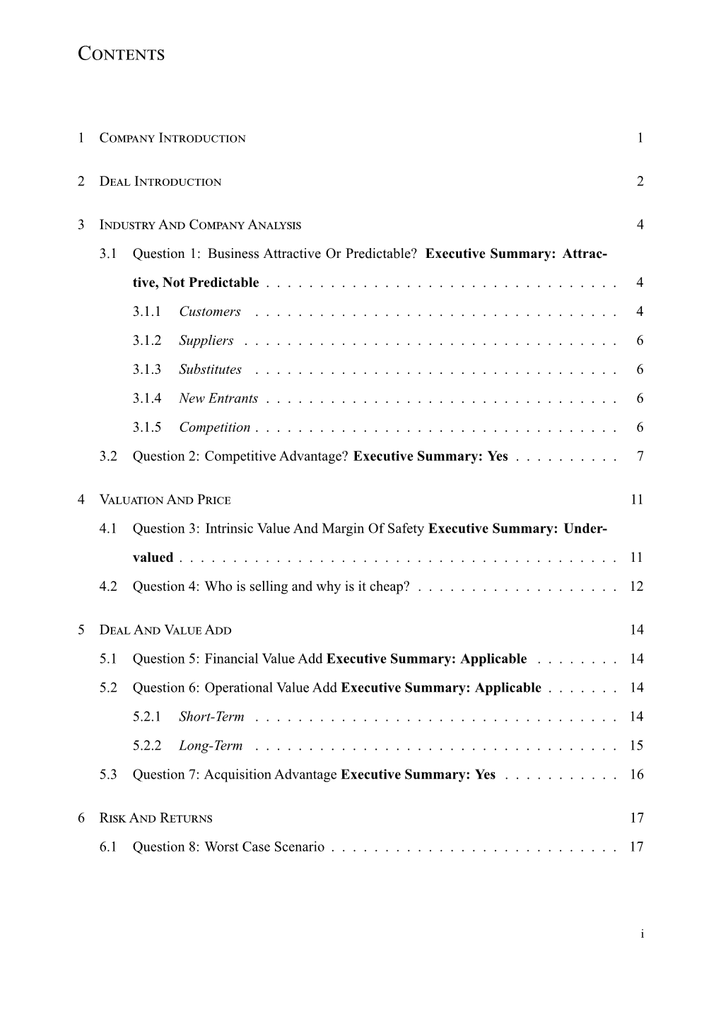 1 CI 1 2 DI 2 3 IACA 4 3.1 Question 1: Business Attractive Or Predictable?