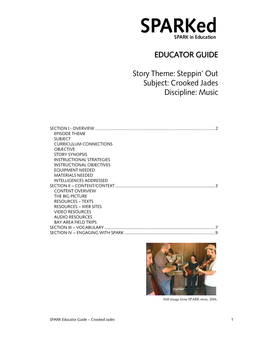 The Crooked Jades: Old-Time Music: Educator Guide