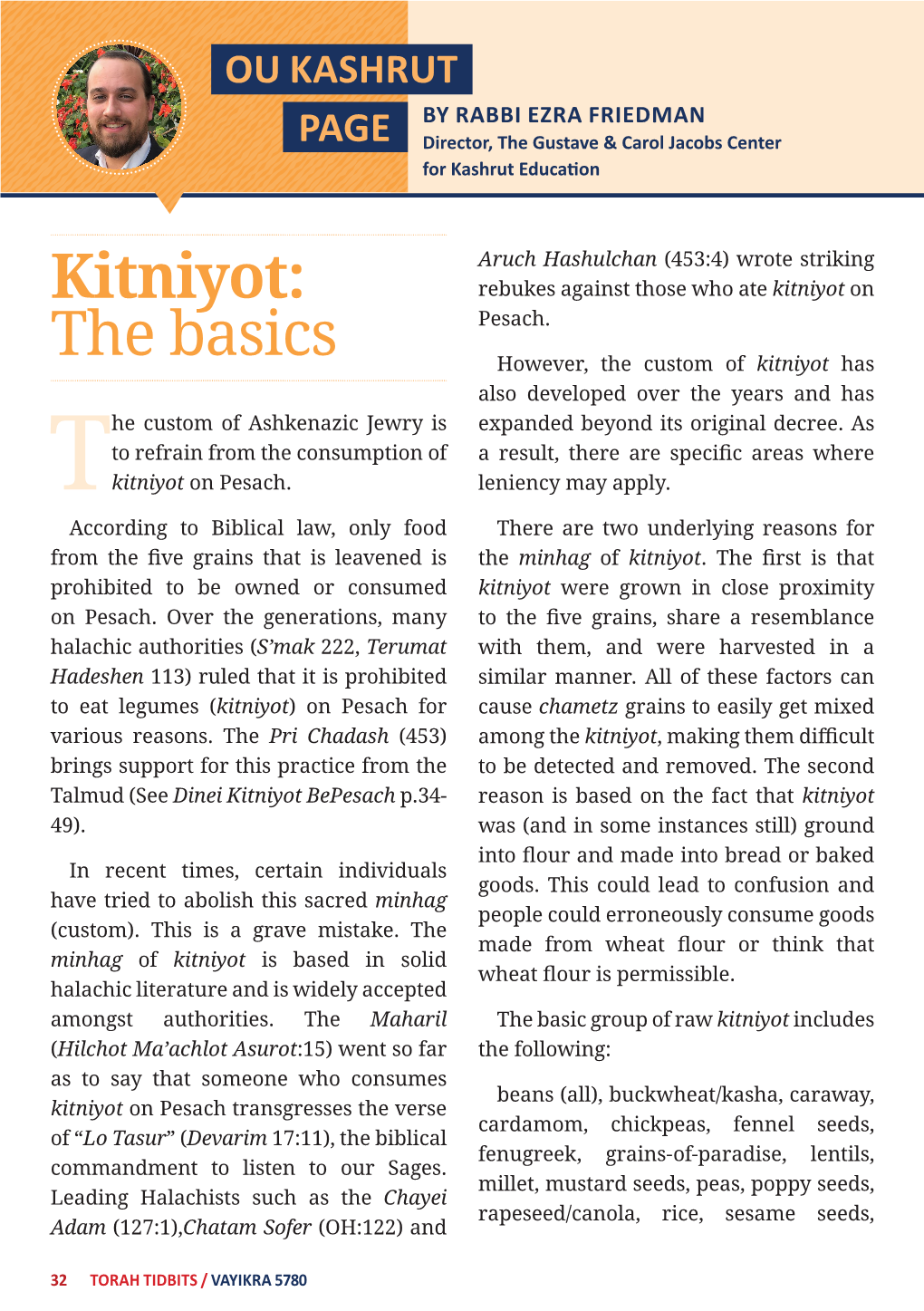 Kitniyot: Rebukes Against Those Who Ate Kitniyot on Pesach