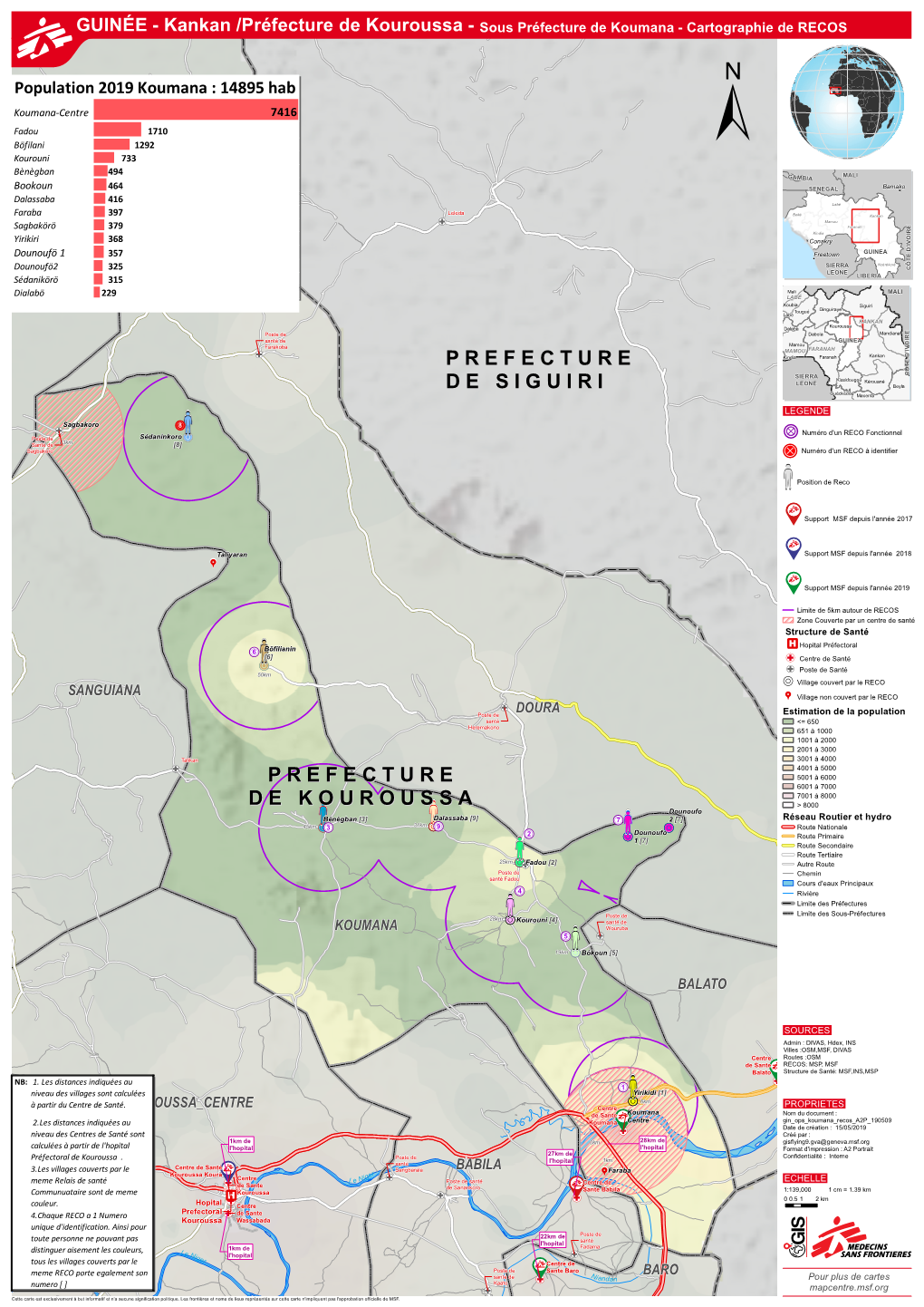 GUINÉE - Kankan /Préfecture De Kouroussa - Sous Préfecture De Koumana - Cartographie De RECOS