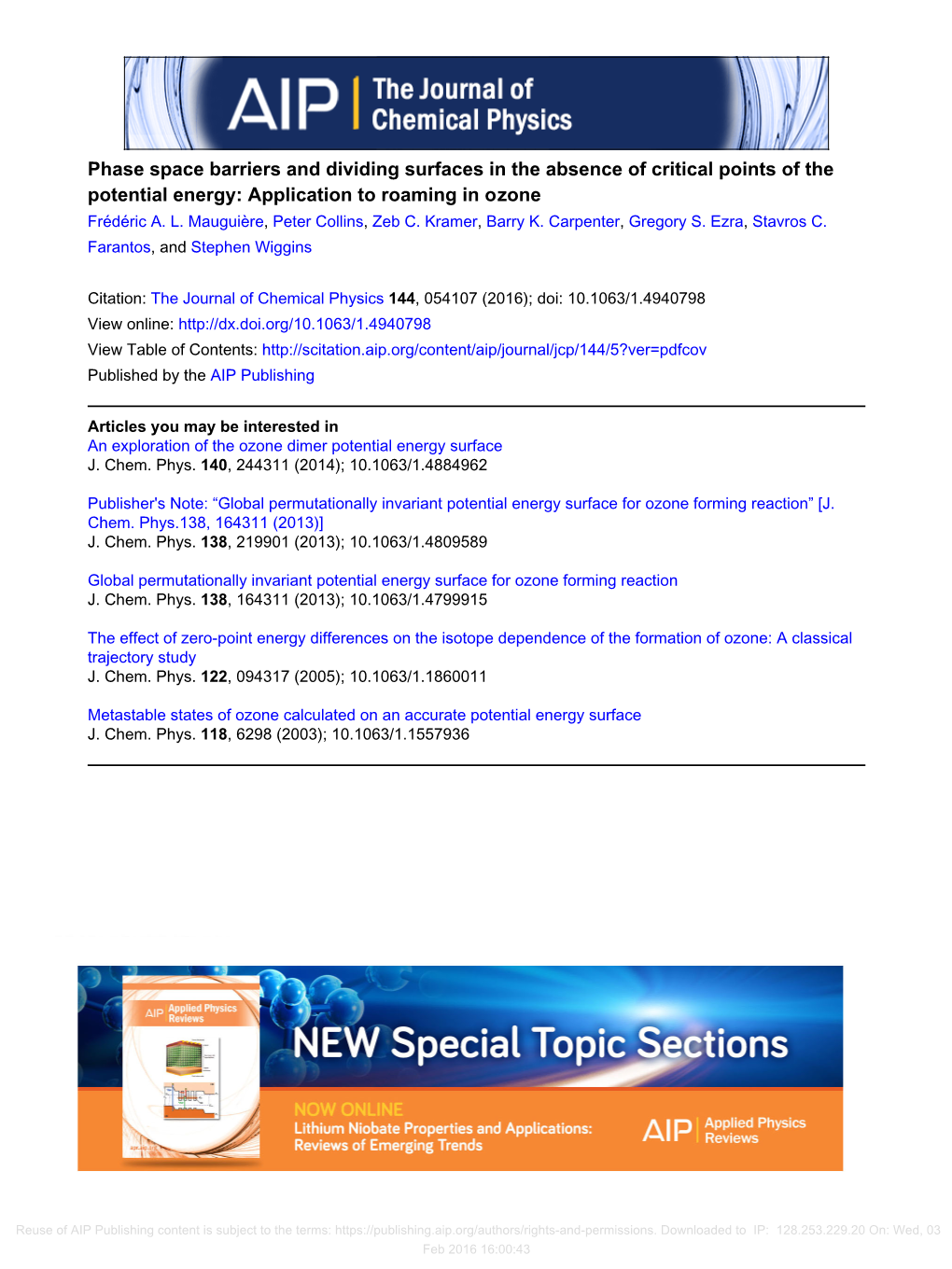 Phase Space Barriers and Dividing Surfaces in the Absence of Critical Points of the Potential Energy: Application to Roaming in Ozone Frédéric A