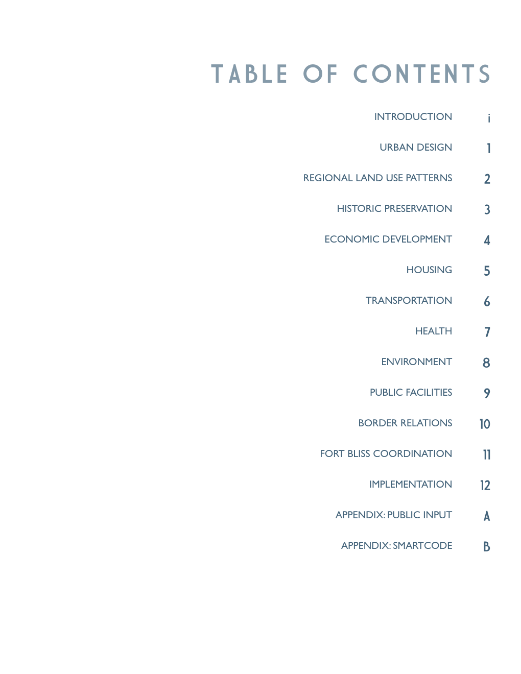 Table of Contents