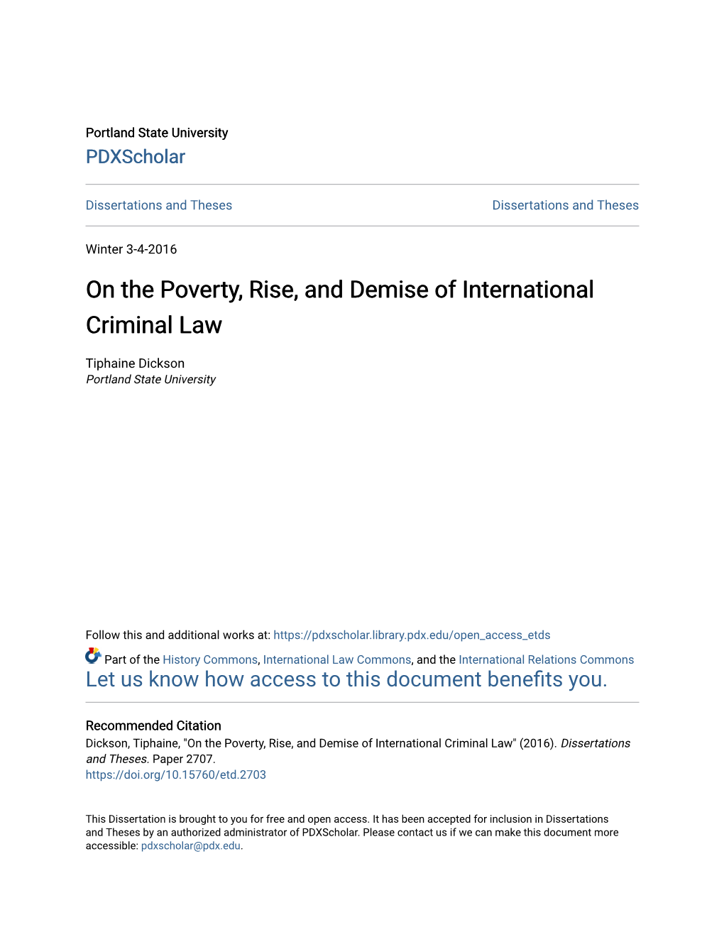 On the Poverty, Rise, and Demise of International Criminal Law