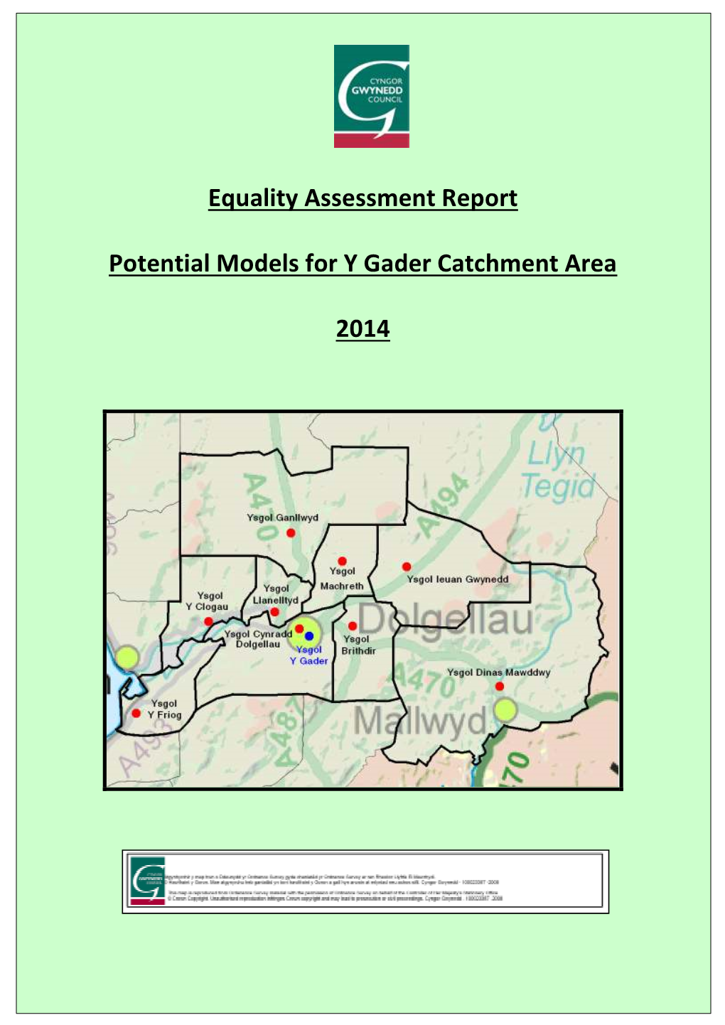 Equality Assessment Report Potential Models for Y Gader Catchment