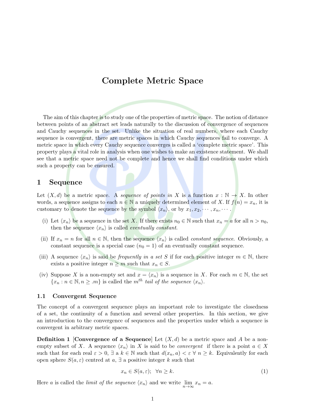 Complete Metric Space