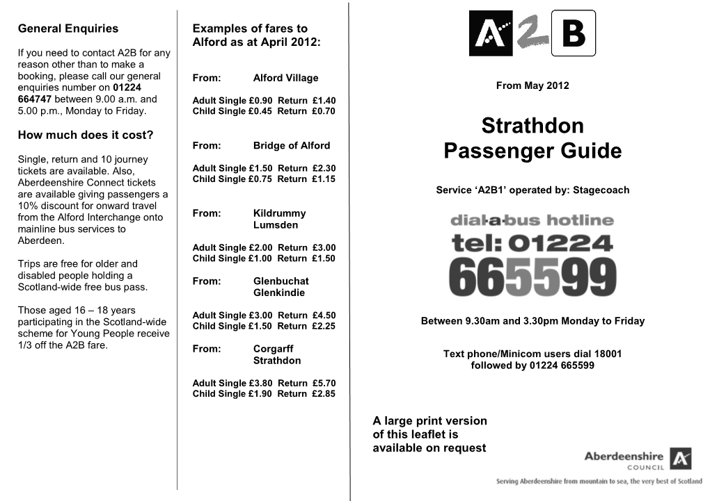 Strathdon Passenger Guide