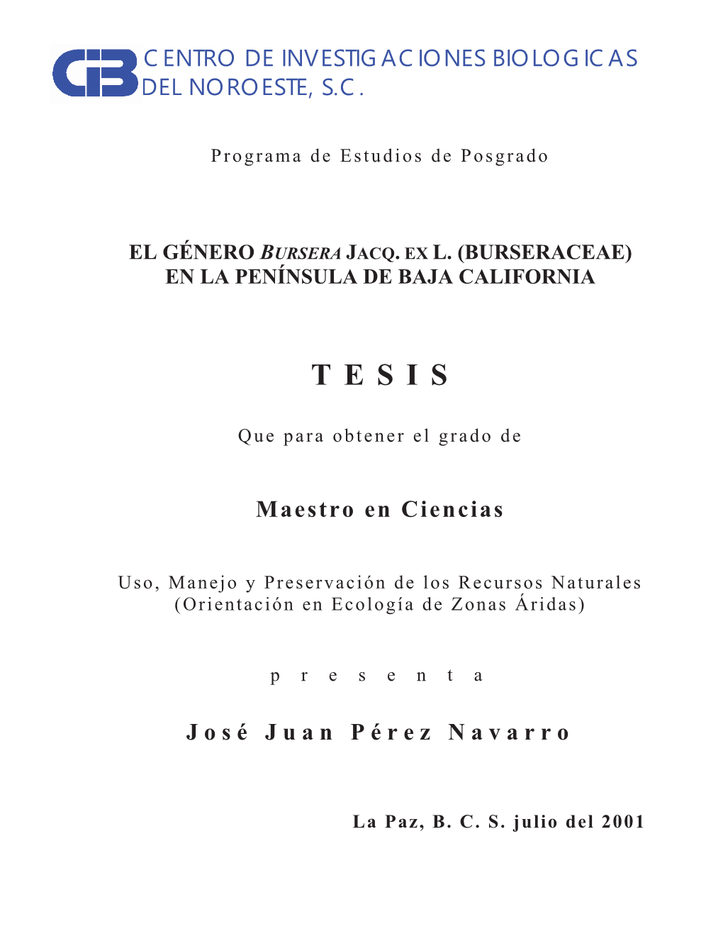Tesis De José Juan Pérez Navarro