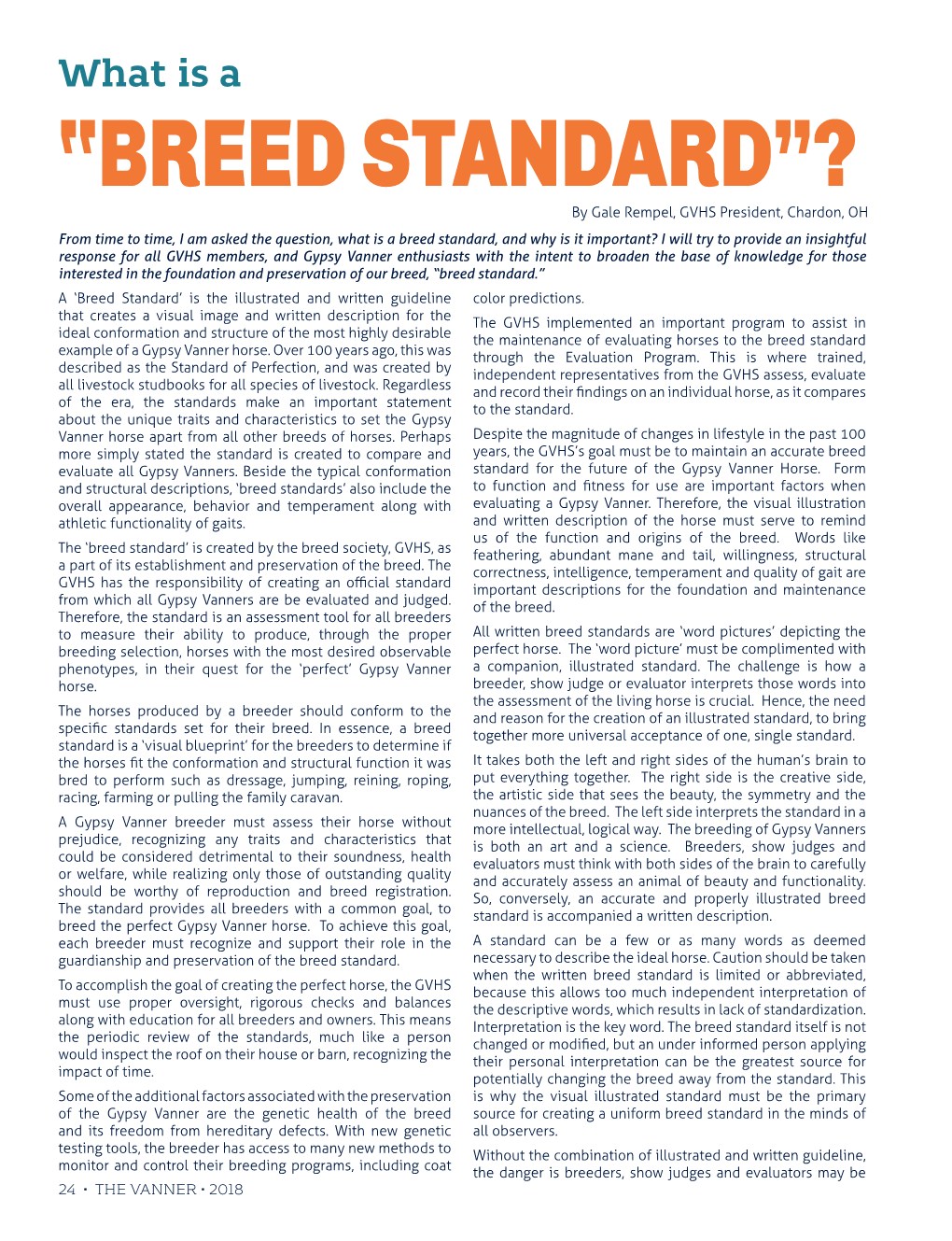 “Breed Standard”?