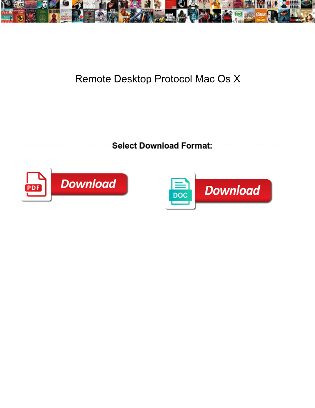 Remote Desktop Protocol Mac Os X