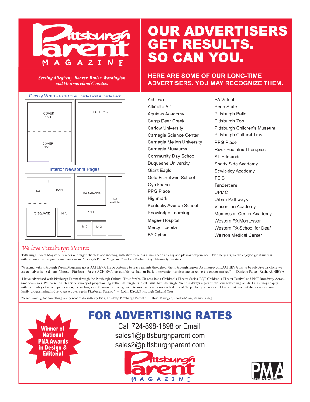 2019 Website Print Advertising Sheet