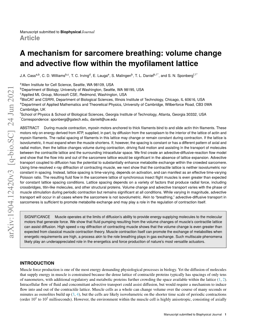 Volume Change and Advective Flow Within the Myofilament Lattice