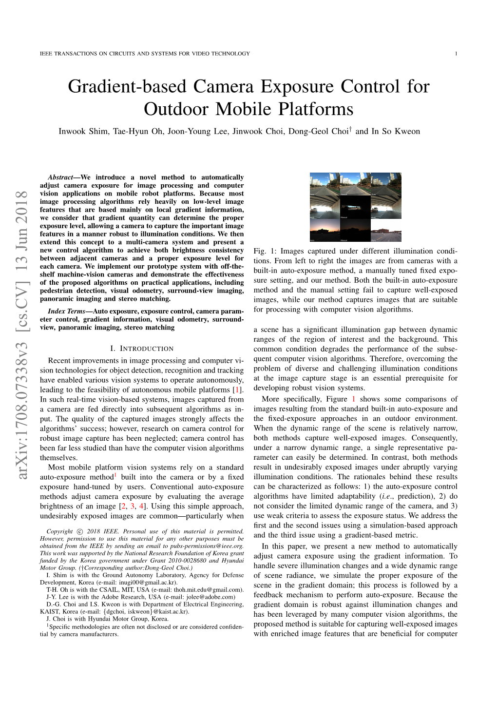 Gradient-Based Camera Exposure Control for Outdoor Mobile Platforms