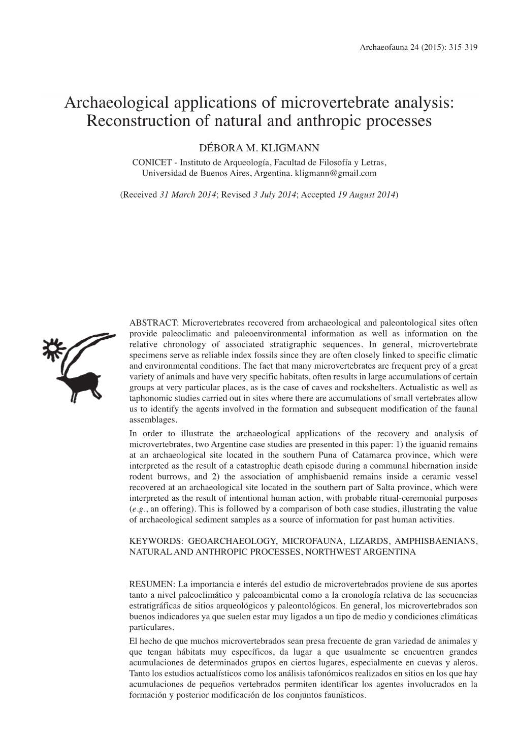 Archaeological Applications of Microvertebrate Analysis: Reconstruction of Natural and Anthropic Processes