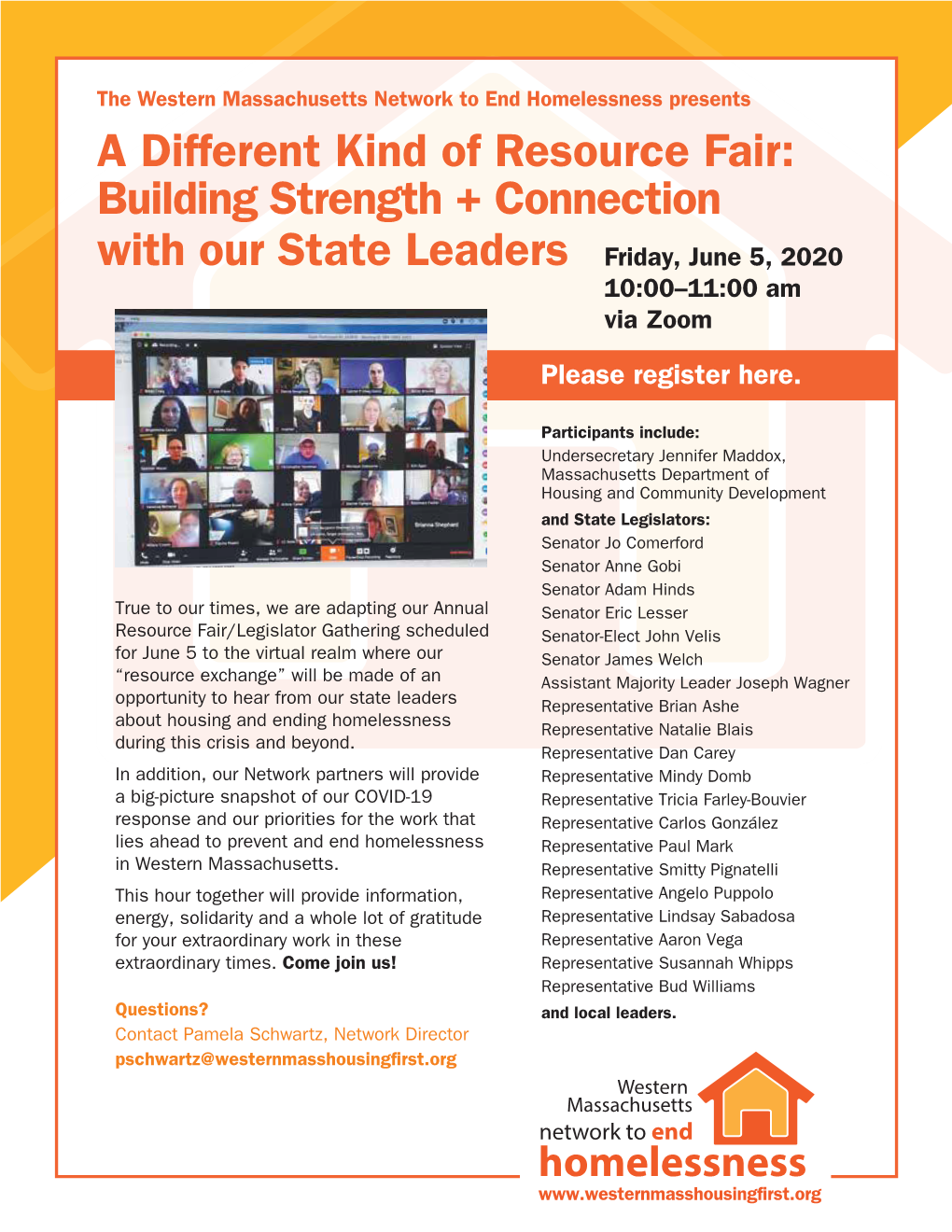 A Different Kind of Resource Fair: Building Strength + Connection with Our State Leaders Friday, June 5, 2020 10:00–11:00 Am Via Zoom