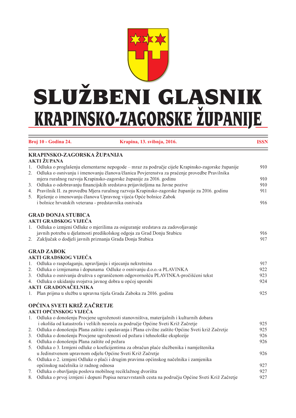 Krapinsko-Zagorska Županija Grad Donja Stubica Grad