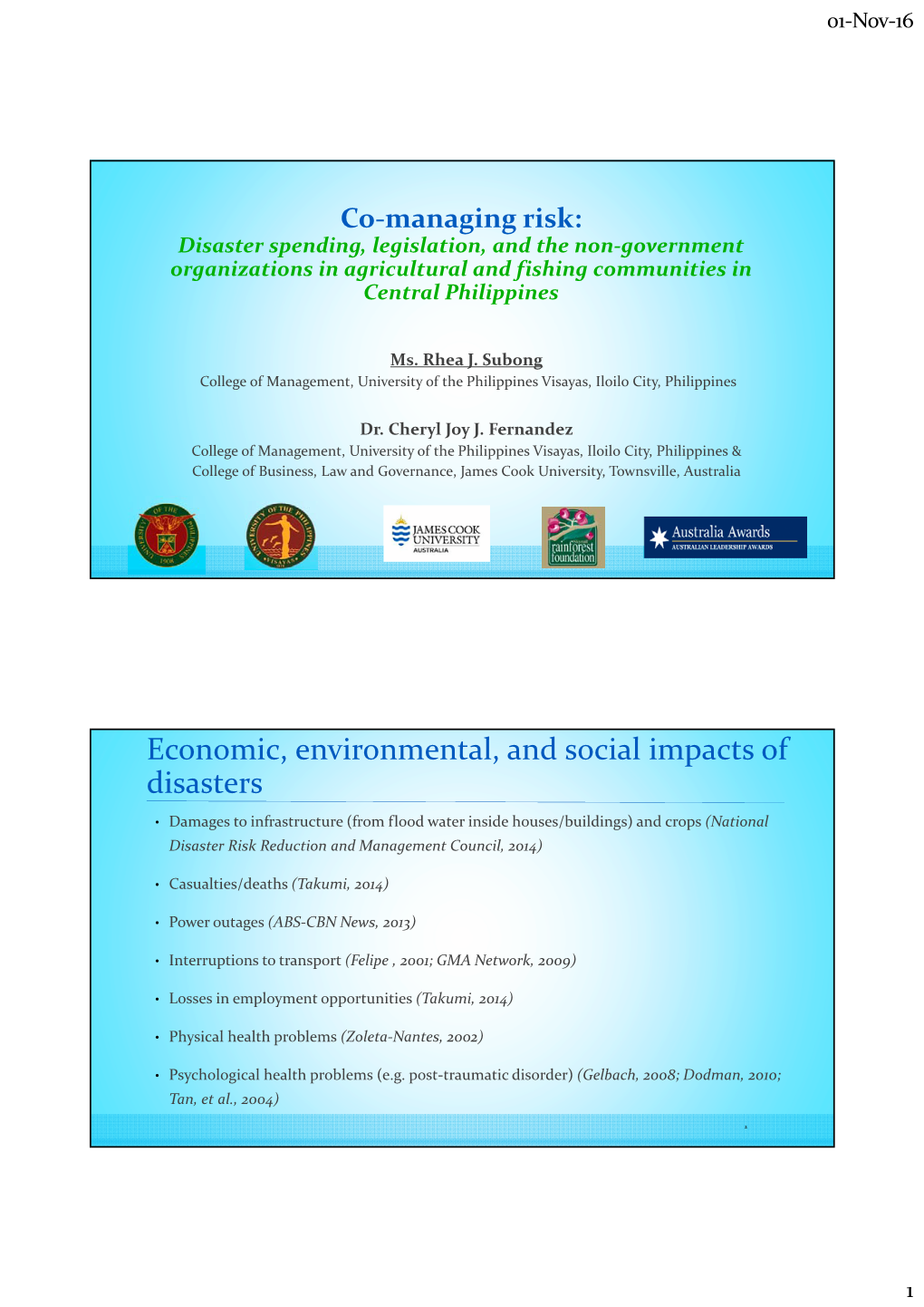 Economic, Environmental, and Social Impacts of Disasters